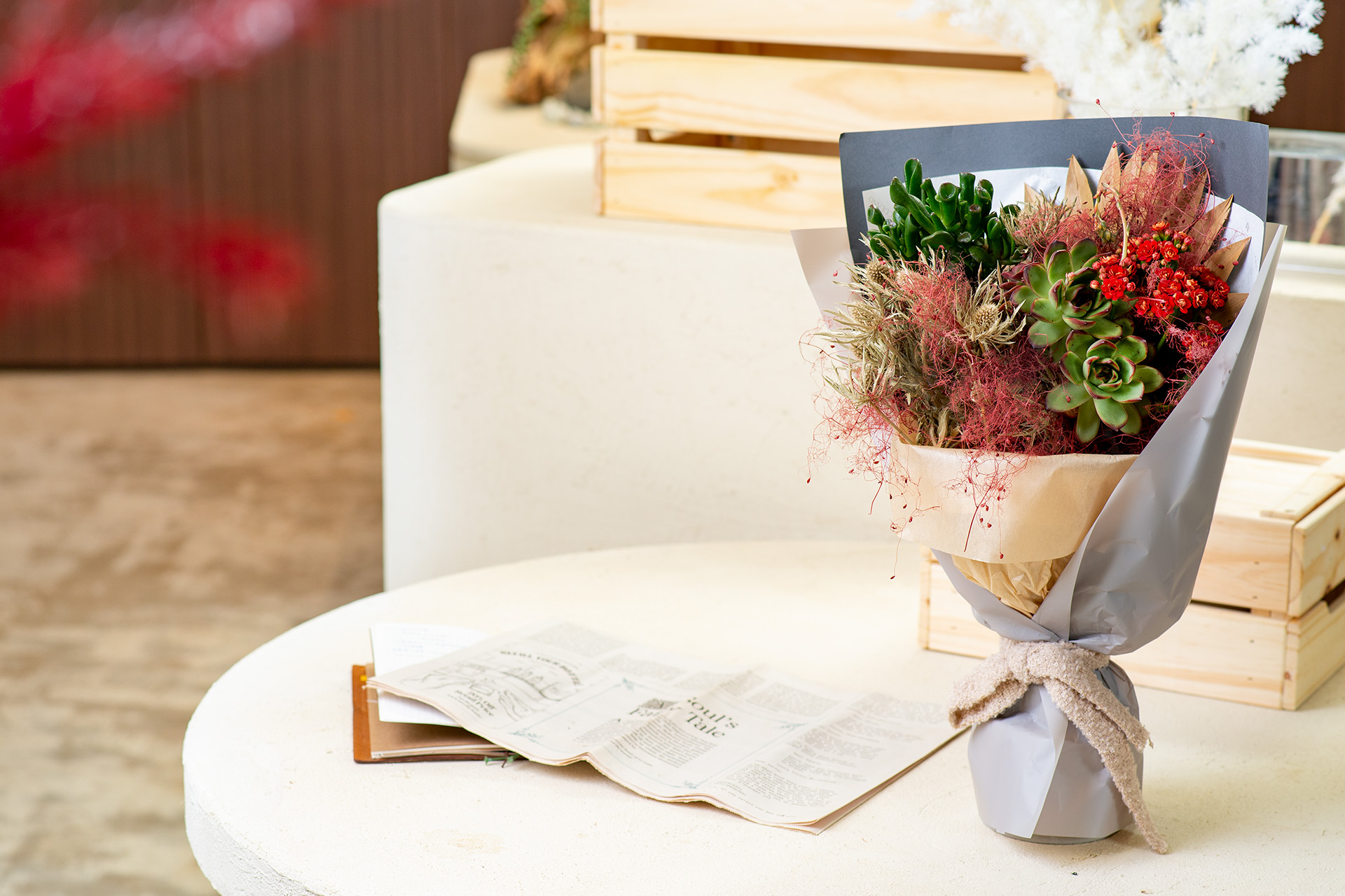 情人節期間限定！有肉店中店「沒有玫瑰的花店」 情人節花束 多肉花束＿台北花店 全台配送10